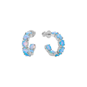 Oh She Fancy 0.75" Hoops in Blue Opal