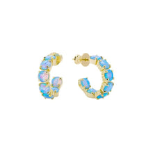 Load image into Gallery viewer, Oh She Fancy 0.75&quot; Hoops in Blue Opal
