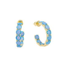 Load image into Gallery viewer, Oh She Fancy 1&quot; Hoops in Blue Opal
