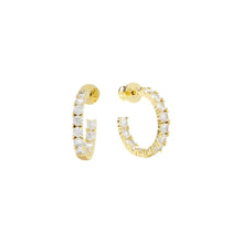 Load image into Gallery viewer, Heiress 0.75&quot; Hoops in White Diamondettes
