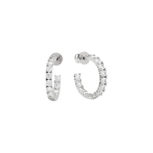 Load image into Gallery viewer, Heiress 0.75&quot; Hoops in White Diamondettes
