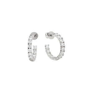 Heiress 0.75" Hoops in White Diamondettes