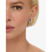 Load image into Gallery viewer, Heiress 0.75&quot; Hoops in White Diamondettes
