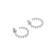 Load image into Gallery viewer, Heiress 0.75&quot; Hoops in White Diamondettes
