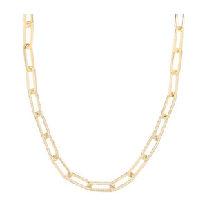 Carrie Pavé  Chain Necklace in White Diamondettes