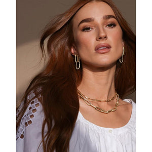 Carrie Pavé  Chain Necklace in White Diamondettes