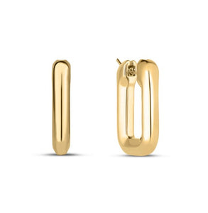 Roberto Coin 18K Designer Gold Small Square Hoop Earrings