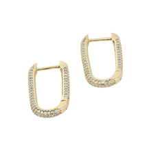 Load image into Gallery viewer, Carrie Pave Chain Huggies in White Diamondettes
