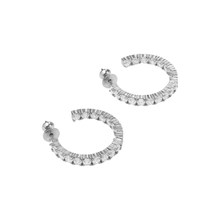 Load image into Gallery viewer, Heiress 1&quot; Hoops in White Diamondettes
