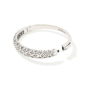 Kendra Scott Silver Holland Bangle in White Crystal