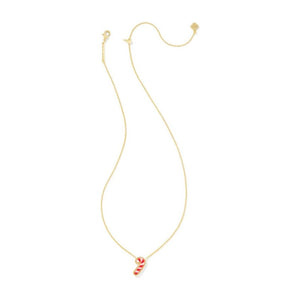 Kendra Scott Gold Candy Cane Necklace in Ivory Mother of Pearl