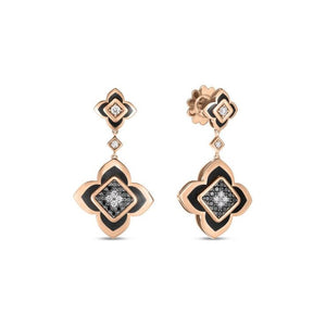 Roberto Coin 18K Rose Gold Black Diamond Palazzo Ducale Drop Earrings