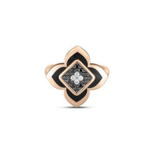 Load image into Gallery viewer, Roberto Coin 18K Rose .19cttw Black Diamond Palazzo Ducale Ring
