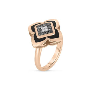 Roberto Coin 18K Rose .19cttw Black Diamond Palazzo Ducale Ring