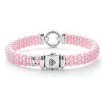 Load image into Gallery viewer, Lagos Sterling Silver Pink Caviar Ceramic Diamond Circle Bracelet
