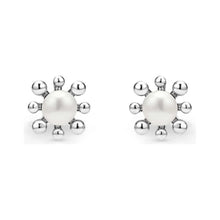 Load image into Gallery viewer, Lagos Sterling Silver Luna Fleur Pearl Stud Earrings
