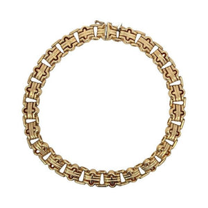 Estate 14K Gold 14" Fancy Link Collar Necklace