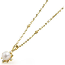 Load image into Gallery viewer, Lagos 18K Luna Fleur Pearl &amp; Diamond Pendant Necklace
