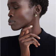 Load image into Gallery viewer, Lagos 18K &amp; Sterling Silver Signature Three Ring Small Hoop Earrings
