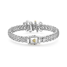 Load image into Gallery viewer, Lagos 18K and Sterling Silver Caviar Lux 5 Row Diamond Wide Bracelet
