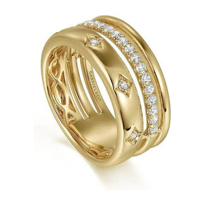 Gabriel 14K Yellow Gold Easy Diamond Stackable Ring