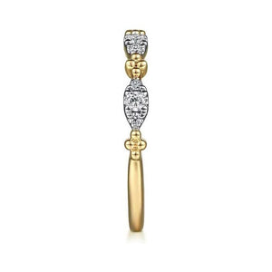 Gabriel 14K Yellow Gold Diamond Marquise Shape Stackable Ring