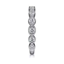 Load image into Gallery viewer, Gabriel 14K White Gold Diamond Geometric Stackable Ring
