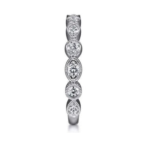 Gabriel 14K White Gold Diamond Geometric Stackable Ring