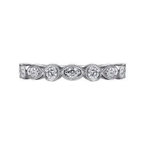 Gabriel 14K White Gold Diamond Geometric Stackable Ring