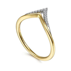 Gabriel 14K Two-Tone Gold Diamond Chevron Ring