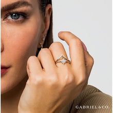 Load image into Gallery viewer, Gabriel 14K Two-Tone Gold Diamond Chevron Ring
