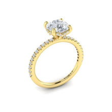 Load image into Gallery viewer, Vlora 14K Yellow Gold Diamond Hidden Halo Engagement Ring
