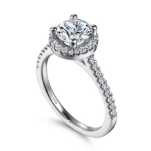 Load image into Gallery viewer, Gabriel &quot;Carly&quot; 14K White Gold Halo Engagement Ring
