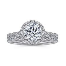 Load image into Gallery viewer, Gabriel &quot;Carly&quot; 14K White Gold Halo Engagement Ring
