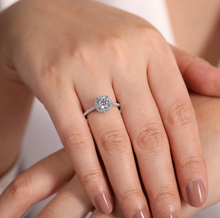 Load image into Gallery viewer, Gabriel &quot;Carly&quot; 14K White Gold Halo Engagement Ring
