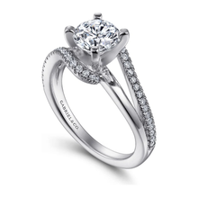 Load image into Gallery viewer, Gabriel &quot;Naomi&quot; 14K White Gold Hidden Halo Engagement Ring
