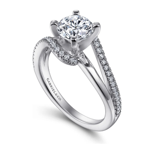 Gabriel "Naomi" 14K White Gold Hidden Halo Engagement Ring