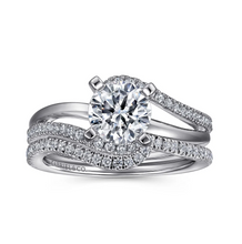 Load image into Gallery viewer, Gabriel &quot;Naomi&quot; 14K White Gold Hidden Halo Engagement Ring
