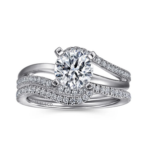 Gabriel "Naomi" 14K White Gold Hidden Halo Engagement Ring