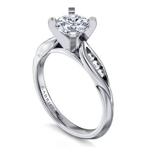 Gabriel "Quinn" 14K White Gold Round Diamond Engagement Ring