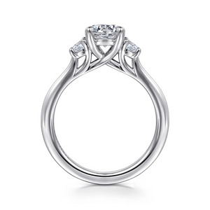 Gabriel "Sanaa" 14K White Gold Three Stone Engagement Ring