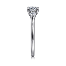 Load image into Gallery viewer, Gabriel &quot;Sanaa&quot; 14K White Gold Three Stone Engagement Ring
