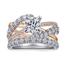 Load image into Gallery viewer, Gabriel &quot;Zaira&quot; 14K Rose and White Gold Free Form Engagement Ring
