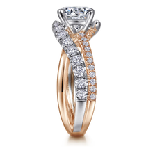 Load image into Gallery viewer, Gabriel &quot;Zaira&quot; 14K Rose and White Gold Free Form Engagement Ring
