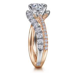 Gabriel "Zaira" 14K Rose and White Gold Free Form Engagement Ring