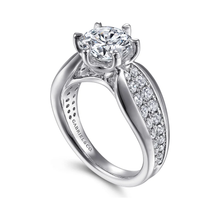 Load image into Gallery viewer, Gabriel 14K White Gold &quot;Ember&quot; Diamond Engagement Ring
