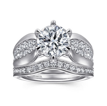 Load image into Gallery viewer, Gabriel 14K White Gold &quot;Ember&quot; Diamond Engagement Ring
