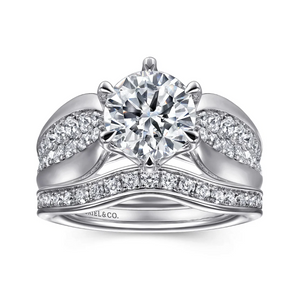 Gabriel 14K White Gold "Ember" Diamond Engagement Ring