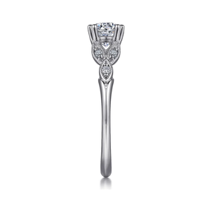 Gabriel "Celia" 14K White Gold Round Diamond Engagement Ring