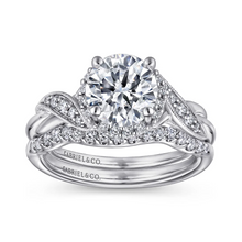 Load image into Gallery viewer, Gabriel &quot;Shae&quot; 14K White Gold Halo Diamond Engagement Ring
